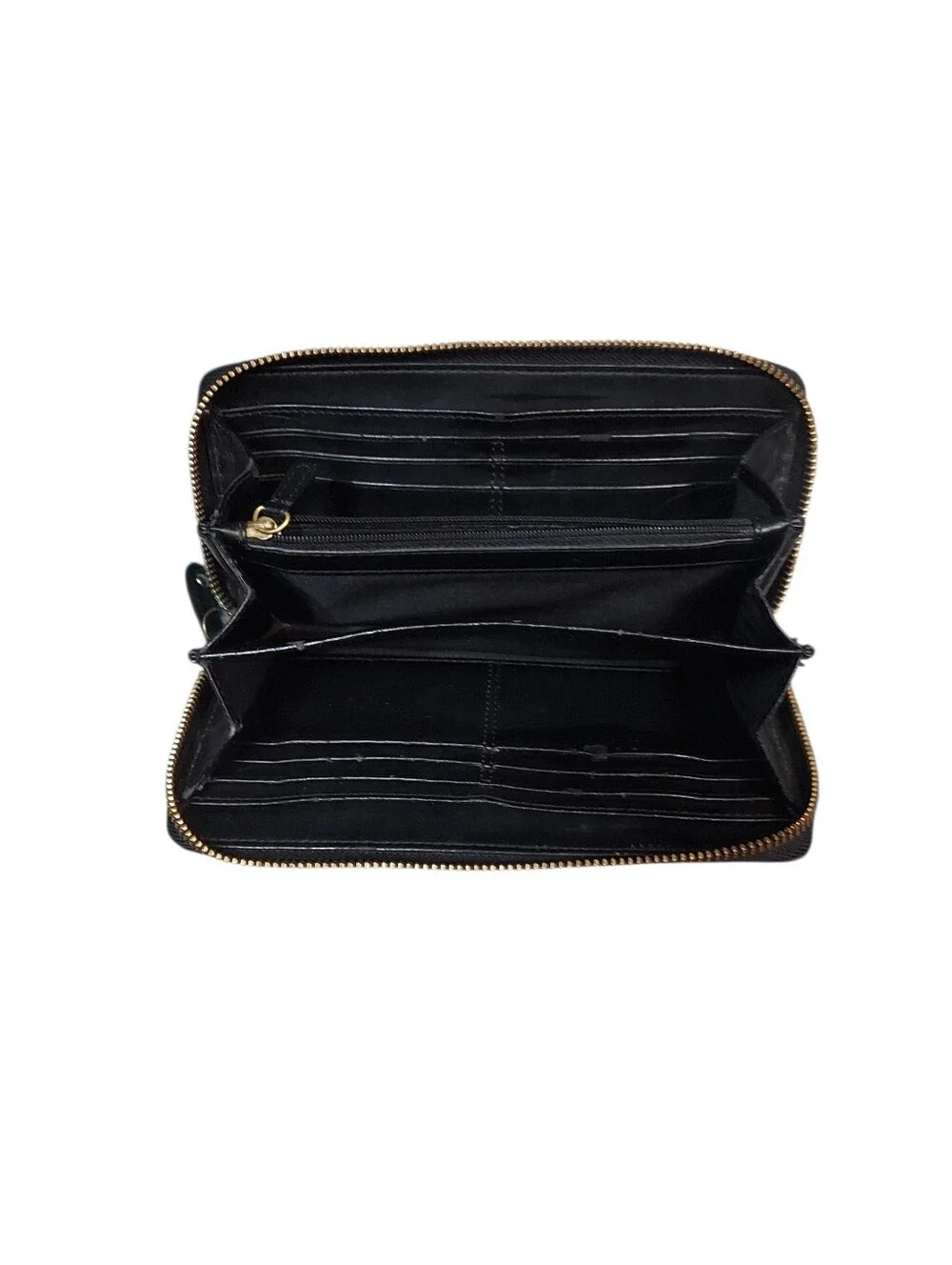Coach Hamptons Vintage Y2K Signature Jacquard Denim & Leather Buckle Zip Wallet